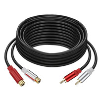 Câble audio 2RCA mâle-femelle avec boîtier métallique plaqué or et âme en cuivre pour amplificateur et connecteur d'extension TV