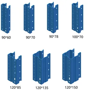 Kích Thước Tùy Chỉnh Q235B Heavy Duty Kim Loại Lưu Trữ Pallet Racks Upright Để Bán