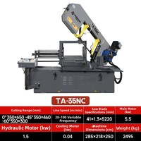 Scie à ruban CNC TA-35NC à angle variable ±45 degrés, machine de découpe automatique hydraulique pour métaux, scie à ruban pour acier