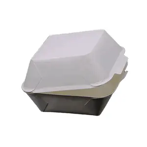 无塑料食品级白纸一次性汉堡容器盒便当餐快餐包装