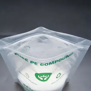 Op Maat Bedrukte Pe/Pe Food Grade Transparante Recyclebare Plastic Biologisch Afbreekbare Verpakkingszak Recyclebare Plastic Zak