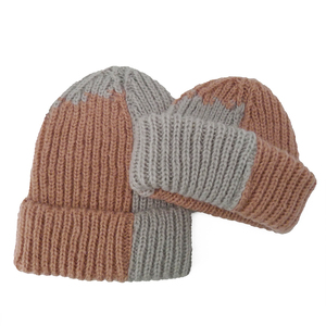 Bonnet en mohair et acrylique tricoté bicolore, chaud et épais pour l'hiver, pour <span class=keywords><strong>femmes</strong></span>, bonnet tendance, logo personnalisé, gorras pour hommes - Product Image 5