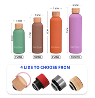 Bouteille de boisson de haute qualité isolée bouteille de flacon en métal noir sous vide bouteille d'eau de 500ml bouteille d'eau en acier inoxydable Logo personnalisé