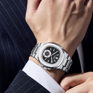 X-GEQCK Jam Tangan Pria Mewah Jam Tangan Pria Kuarsa Baja Bisnis Jam Tangan Pria Tahan Air Lampu Malam Tanggal Jam Tangan Pria - Product Image 5