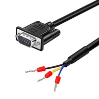 Cable de Conexión RS232 DB9 Hembra a Terminal, Cable de Puerto Serie DB9 de 9 Pines y 3 Hilos con Cabeza Recta de Una Sola Unidad