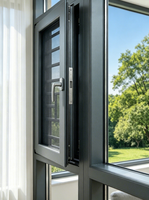 Fenêtres coulissantes modernes en alliage d'aluminium à double vitrage trempé insonorisées résistantes aux impacts d'ouragan pour balcon