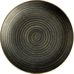 Vajilla de Lujo con Borde Dorado para Hoteles y Restaurantes, Platos de Cerámica de Gres Negro de Forma Irregular para Filetes, Postres y Tazones - Product Image 5