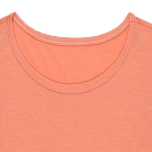 Nueva Camiseta Personalizada para Mujer, Cuello Redondo, Manga Corta, Lisa, Transpirable, Ecológica, de Tela de Felpa Orgánica con Relieve - Product Image 2
