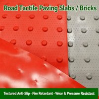 Dalles tactiles en PVC, tapis adhésifs ADA, surfaces d'avertissement détectables à dôme coupé pour l'accessibilité des trottoirs