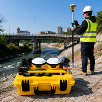 Récepteur GNSS RTK GPS Différentiel pour la Topographie Terrestre, avec Laser Visuel AR, Ensemble Complet Base et Mobile RTK GNSS