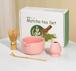 Ml Bowl With Spout and Whisk, 8 P Tea Kit for Matcha Lovers Ideal <b>Gift</b> Christmas, Birthday (Pink) - Product Image 3