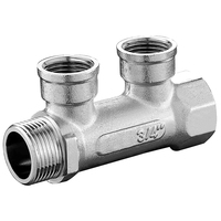 Collecteur en laiton 3/4 "2-4 voies vanne de collecteur collecteur collecteur en laiton de haute qualité pour chauffage par le sol et séparateur d'eau