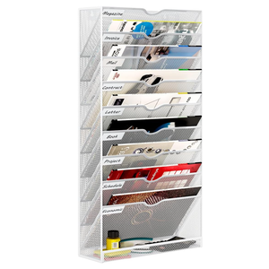 Organizador <span class=keywords><strong>de</strong></span> <span class=keywords><strong>Archivos</strong></span> Colgante <span class=keywords><strong>de</strong></span> Pared, Soporte Vertical <span class=keywords><strong>de</strong></span> 10 Niveles para <span class=keywords><strong>Archivos</strong></span>, Organizador Metálico <span class=keywords><strong>de</strong></span> Pared para Revistas, Correo, Papel y Documentos - Product Image 1