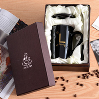 Emballage de tasse à bière en carton rigide deux pièces, tasse à thé en céramique de café, boîte-cadeau avec couvercle
