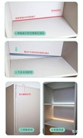 Profil de lumière encastré en aluminium pour armoire, diffuseur de lumière haut et bas avec couvercle en silicone