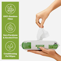 Lingettes pour animaux de compagnie OEM, lingettes nettoyantes pour chiens et chats avec logo personnalisé, sans alcool, hypoallergéniques, résistantes à la léchage, biodégradables pour le toilettage