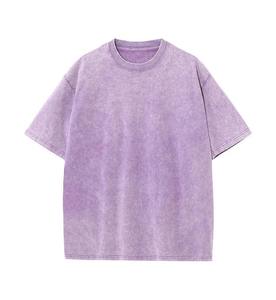 เสื้อยืดแขนสั้นผู้ชายสีดำเทาสไตล์วินเทจ - ทรงโอเวอร์ไซส์หลวม ผ้าเดนิมย้อมสีแบบเรโทร - Product Image 3