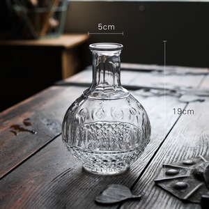 Jarrón <span class=keywords><strong>Madrid</strong></span>, Botella de Vidrio Grande con Patrón en Relieve, <span class=keywords><strong>Boca</strong></span> Estrecha, Arreglo Floral, Decoración de Mesa de Salón, Estilo Zen Asiático - Product Image 5