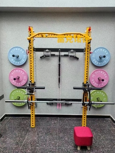 Spor salonu Fitness muti-fonksiyonel katlanır duvara montaj güç rack'i basın raf Squat çerçevesi düz tezgah ve ağırlık plakaları ile - Product Image 6