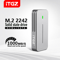 ITGZ M.2 NVME SSD Case SSD Enclosure M2 2230 2242 USB-C USB C ke Mini Portabel Eksternal