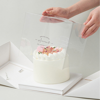 Personnalisable Anniversaire Grand Transparent PET Emballage En Plastique Transparent boîte à gâteau clair boîte à gâteau transparent boîte à gâteau transparent