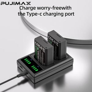 PUJIMAX 2 batteries d'appareil photo LP-E10 1600mAh avec chargeur double USB LCD pour <span class=keywords><strong>Canon</strong></span> EOS 1100D 1200D 1300D Kiss X50 X70 X80 Rebel T6 - Product Image 2