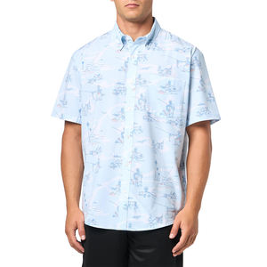 เสื้อเชิ้ตชายหาดแบบมีปก ปกตั้ง ผลิตตามสั่ง (OEM) ผ้าโพลีเอสเตอร์ 100% (21% โพลีเอสเตอร์ 8% สแปนเด็กซ์) แขนสั้น สำหรับตกปลา กันน้ำ - Product Image 2