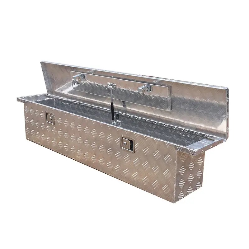 cuboid durable aluminum top open tool box for storing tools