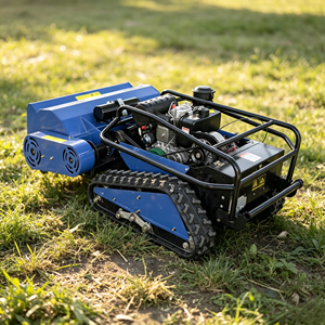 Tondeuse robotisée automatique à fléaux 800 mm télécommandée, à essence <span class=keywords><strong>4</strong></span> temps, sur chenilles, pour pentes et tout-terrain, coupe-herbe agricole 600W - Product Image 2