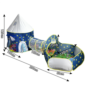 Tente de jeu pour enfants 3 en 1 pour tout-petits avec fosse <span class=keywords><strong>à</strong></span> balles et tunnel de jeu pour bébés, cabane de jeu intérieure et extérieure pour enfants avec tunnel d'escalade - Product Image 4