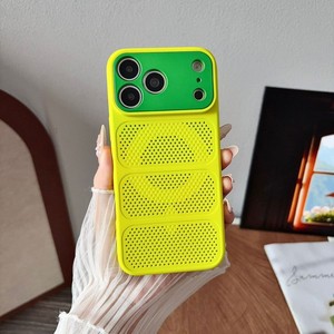 Coque de téléphone portable givrée en nid d'abeille, couleur néon tendance, avec chargement magnétique et refroidissement, pour iPhone 18 17 16 15 Pro Max, coque arrière rigide - Product Image 4