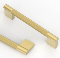 Gagang Kabinet Modern dari Paduan Seng dengan Pola Knurled Bentuk T-Bar, Warna Dapat Disesuaikan, Perlengkapan Tarikan Kabinet Dapur untuk Lemari