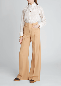 Signore alla moda OEM ODM nuovi stili maniche lunghe bottoni rossi aderenti camicetta ricamata camicie in <span class=keywords><strong>pizzo</strong></span> - Product Image 3
