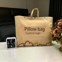 Sac de shopping personnalisé en polyester non tissé imprimé numériquement avec logo pour le rangement des oreillers