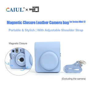Sac photo en cuir à fermeture magnétique pour <span class=keywords><strong>Instax</strong></span> Mini 13, sac photo tendance avec bandoulière, accessoire de voyage <span class=keywords><strong>Instax</strong></span> - Product Image 1