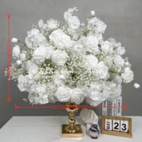 Boules de fleurs artificielles en soie, roses rouges, pour centres de table de mariage, décoration de chambre, fête d'anniversaire, décoration de maison et de mariage