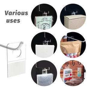 Rõ ràng khe cắm lỗ tự dính treo Tab nhiệm vụ nặng nề rõ ràng nhựa treo thẻ móc cho cửa hàng bán lẻ hiển thị Tab - Product Image 5