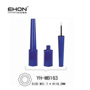Tube d'eye-liner doré métallisé avec capuchon, conteneur en plastique personnalisé pour eye-liner liquide, flacon cosmétique transparent vide pour cils, emballage - Product Image 2