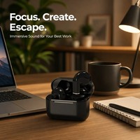 Audífonos Inalámbricos TWS Compactos de Bolsillo, 30 Horas de Reproducción, Carga Rápida USB-C, Semi-intraaurales