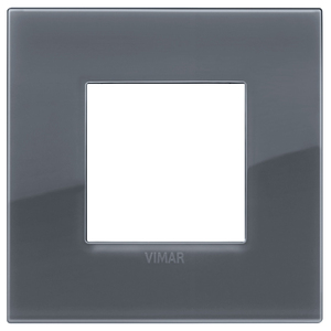 Vimar Classic 2M Reflex Plate Smoked Grey 9x9cm Wall <b>Switch</b> - Product Image 1