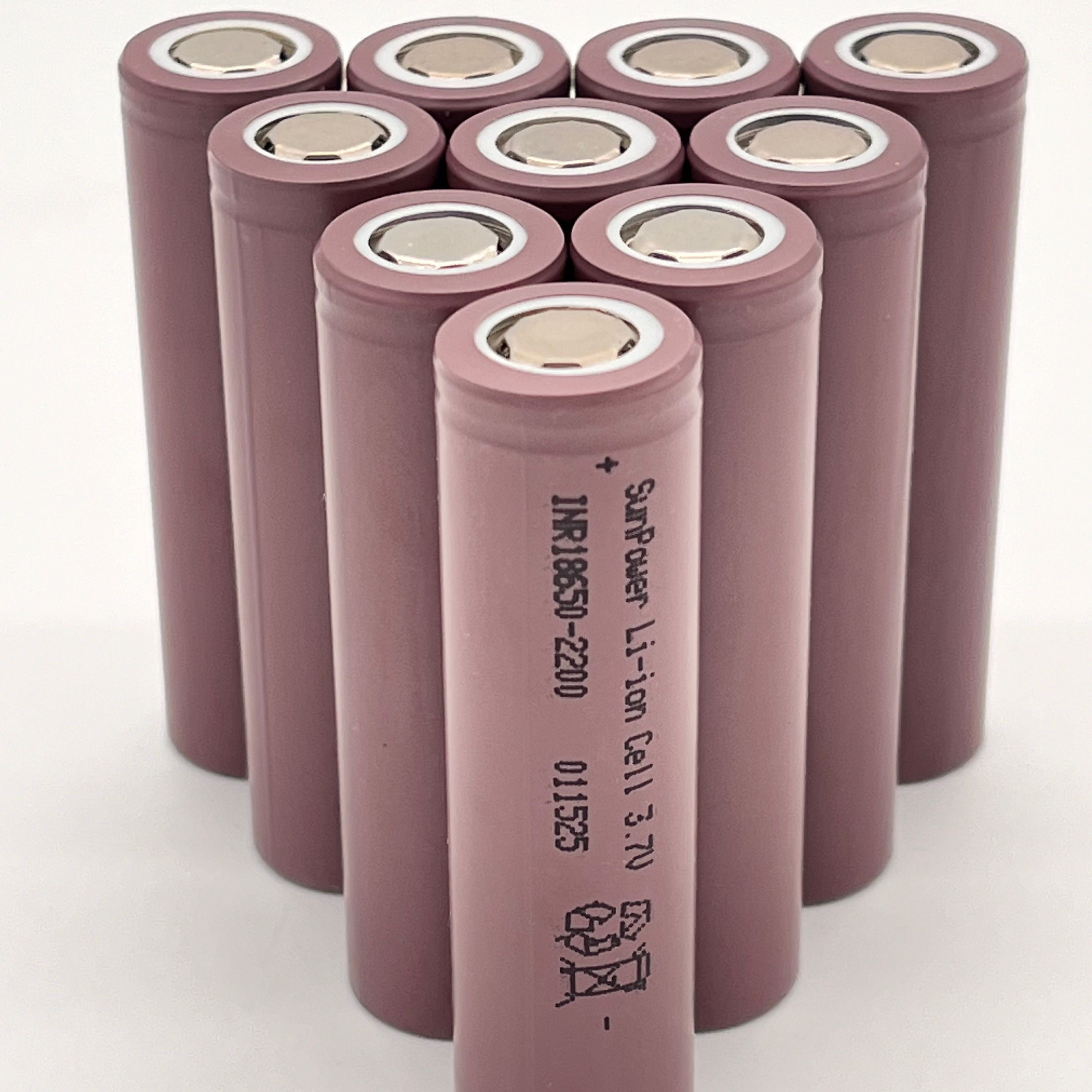 cells in a rechargeable lithium flashlight battery 10300 Li-ion for GT NANO 3.0 & Frog Flashlights Product details 21700 rechargeable li INR18650-2200 3.7V 2200mAh Rechargeable Lithium-ion