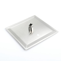 Pommeau de douche carré en acier inoxydable chromé avec support de plafond à jet de pluie
