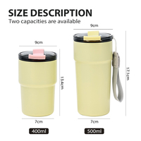Tasse isotherme classique en acier inoxydable de 400 ml avec poignée et couvercle, double paroi, sans BPA, pour café et eau bouillante – Offre spéciale