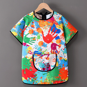 ผ้ากันเปื้อนเด็กแบบกันน้ำสำหรับทำอาหาร วาดภาพ ใช้ในครัวเรือน โรงเรียน ลายการ์ตูนน่ารัก ป้องกันน้ำมัน สำหรับเด็ก ขายส่ง - Product Image 5