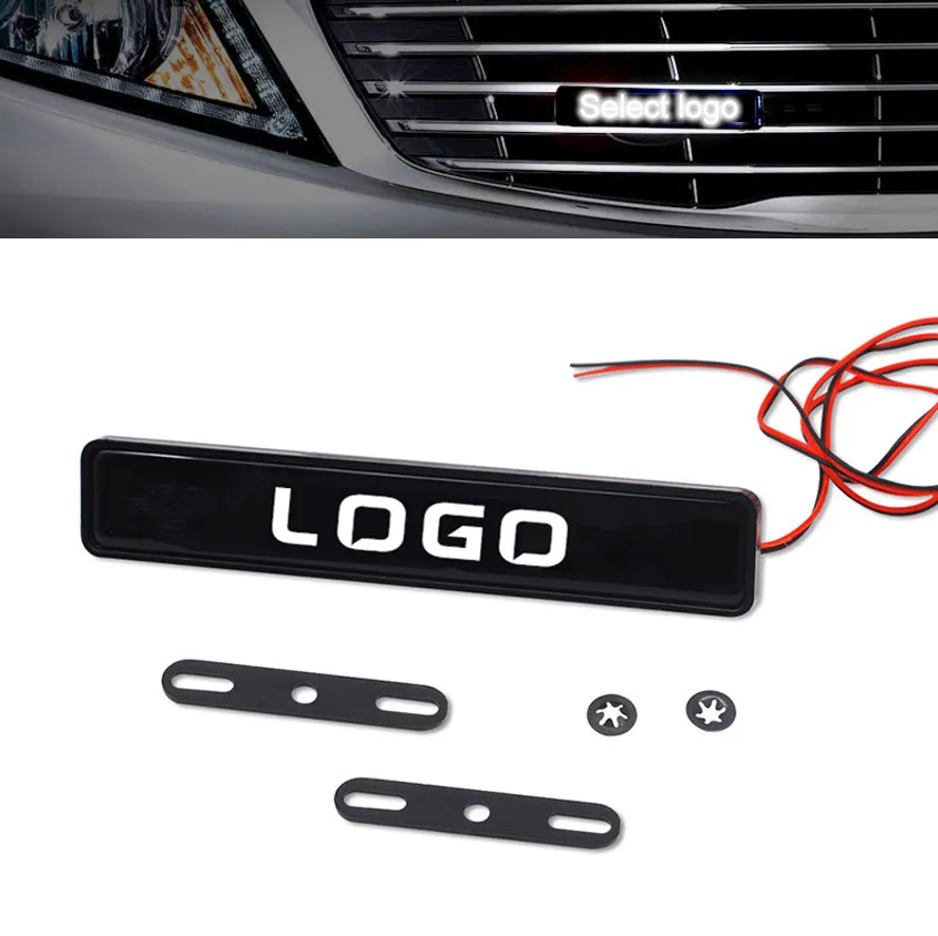 Logo mobil lampu LED grill depan lencana bercahaya Aksesori Kualitas LED Logo mobil Emblem untuk Tuning mobil