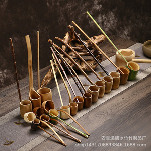 Cuchara de Agua de Bambú con Mango Largo, Juego de Servir Vino Tradicional Chino Ecológico - Product Image 3