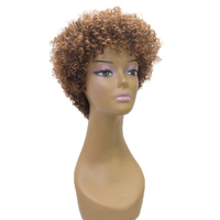 Nouveautés Perruques Courtes Frisées de 10 Pouces pour Femmes Noires, Synthétiques, Fabriquées à la Machine, Réglables, Style Afro Bouclé Profond, Coupe Pixie, Bonnet Petit Format