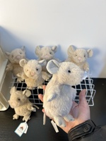 Peluche de souris Nippet Premium 13 cm, style Jellycat authentique, miniature de collection, pour les boutiques de cadeaux et les revendeurs