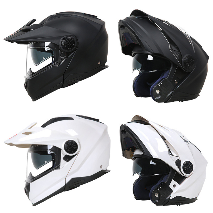 Men's Bluetooth motorcycle travel double lens cross-section four seasons anti fog pull uncovering motorcycle helmet