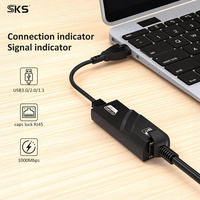 Adaptateur Ethernet Gigabit USB 3.0 vers RJ45 10/100/1000 Mbps, Convertisseur Réseau USB-A Mâle vers RJ45 LAN pour Ordinateur Portable et de Bureau